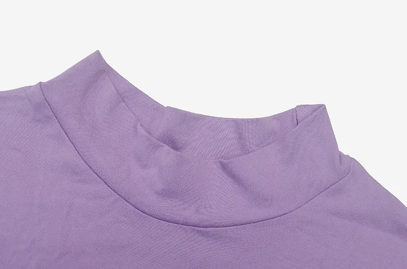 Fashionable High-Neck Long-Sleeved Dress