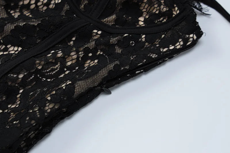 Lace Strap Mini Dress