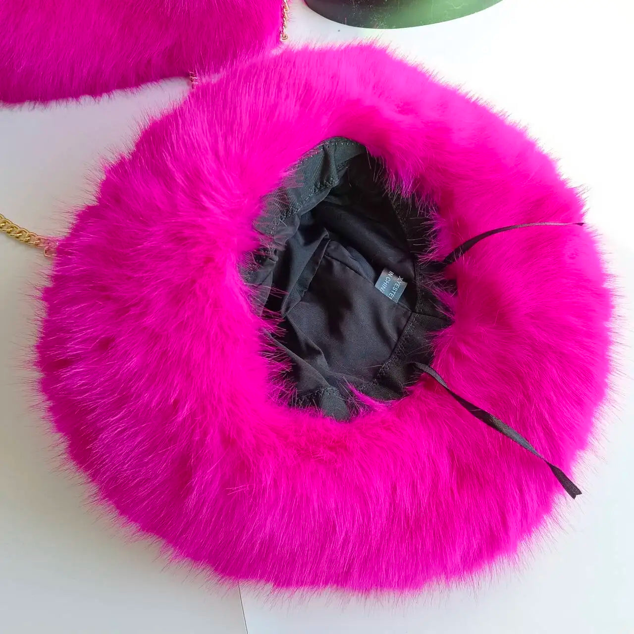 Fur Bucket Hat with two-piece set bag option