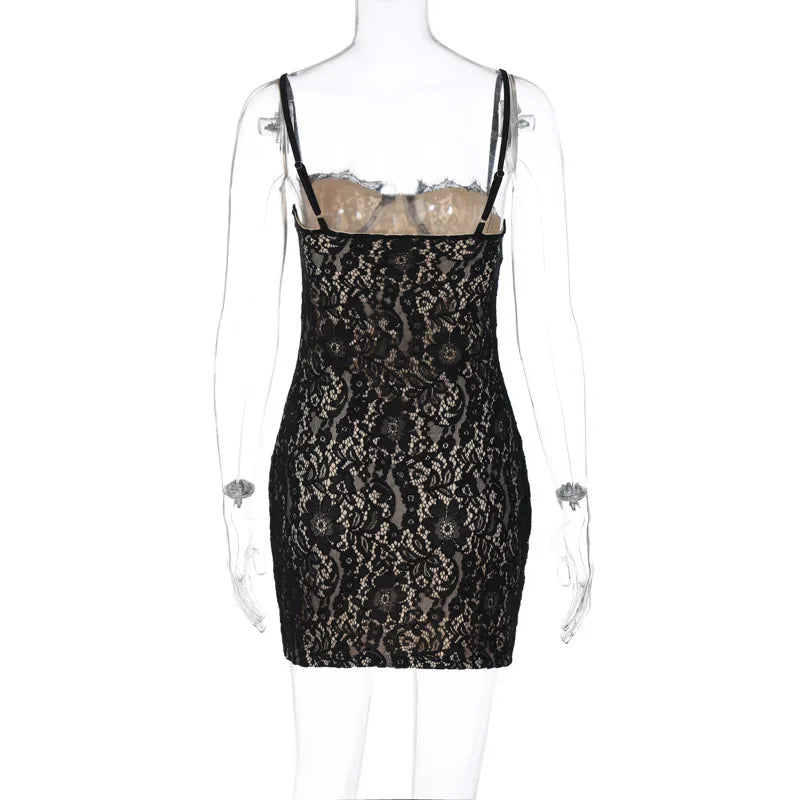 Lace Strap Mini Dress