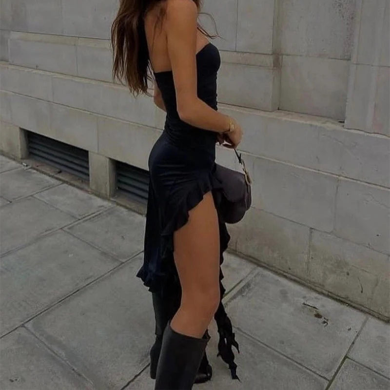 Strapless Ruffle Dress