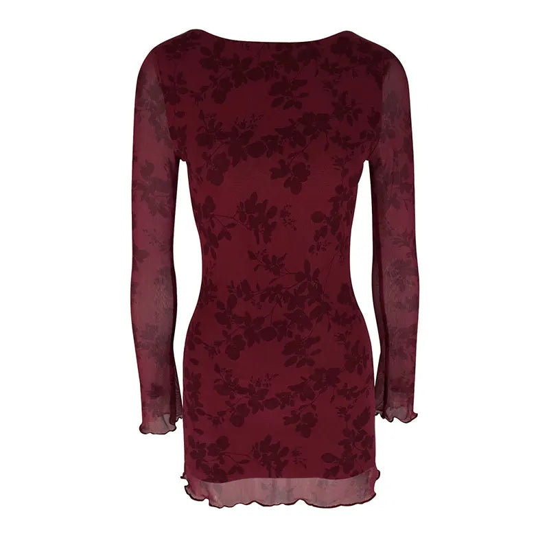 Graceful Red Wine Dress
