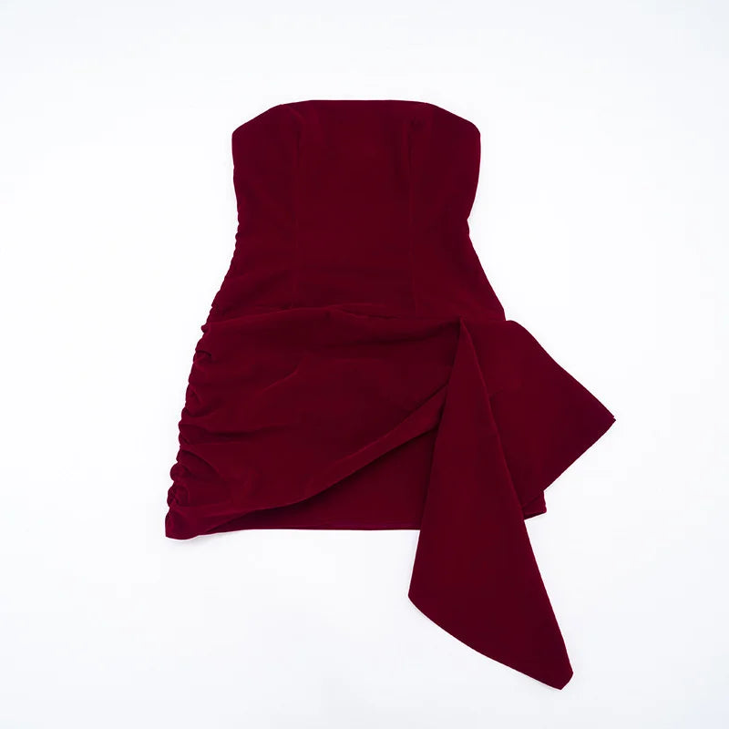 Elegant Draped Velvet Dress