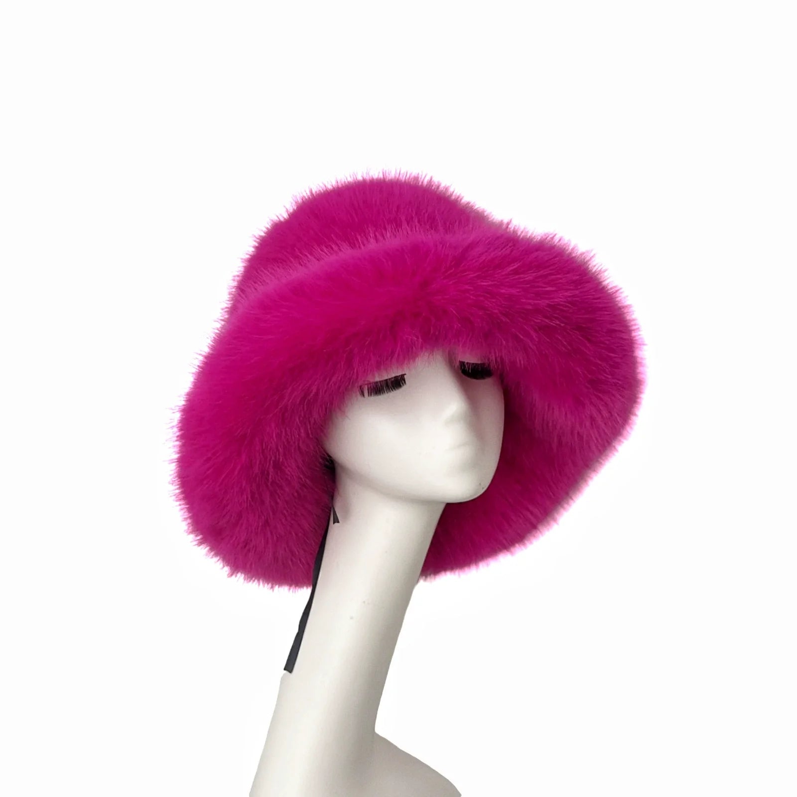 Fur Bucket Hat with two-piece set bag option