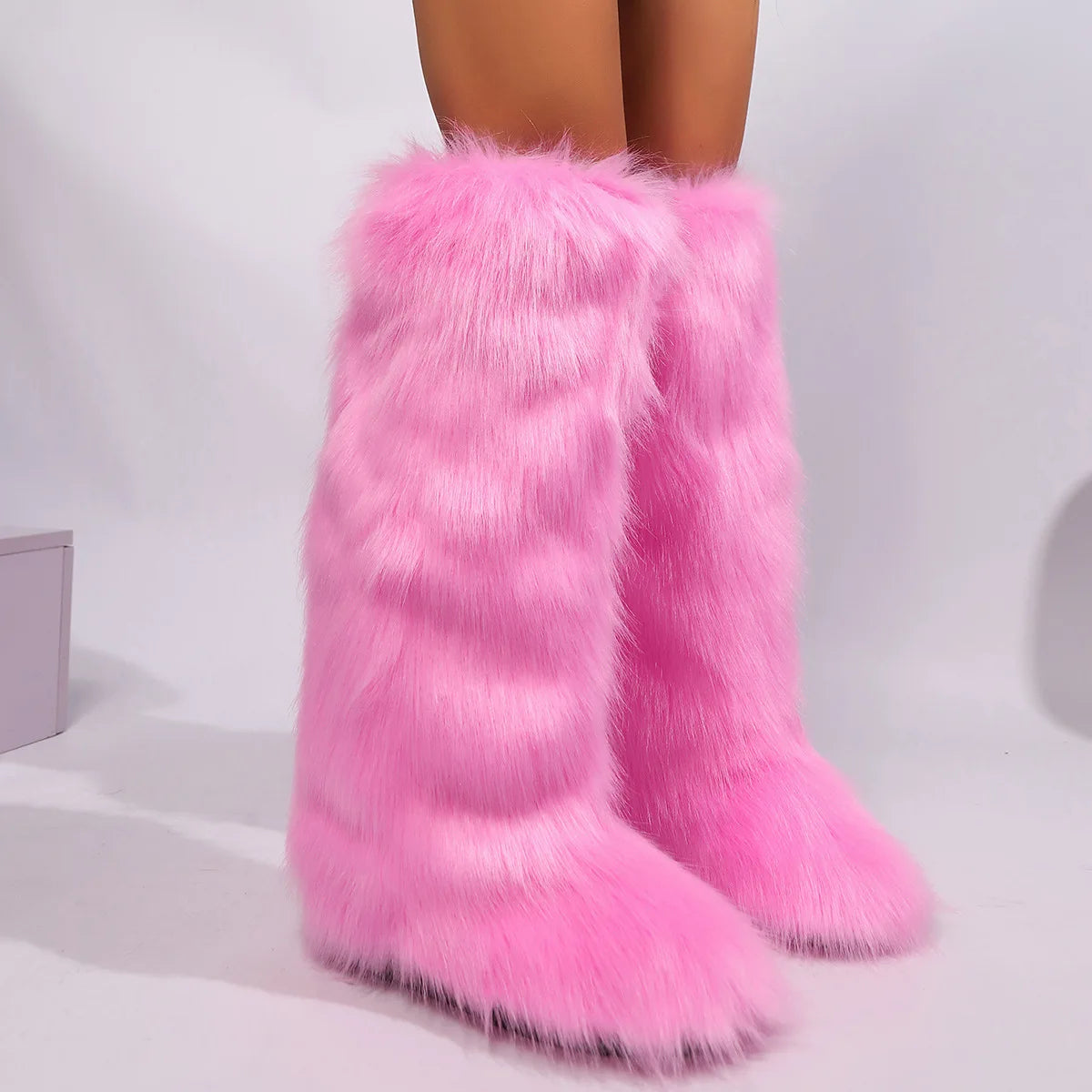 Knee-High Faux Fur Winter Boots
