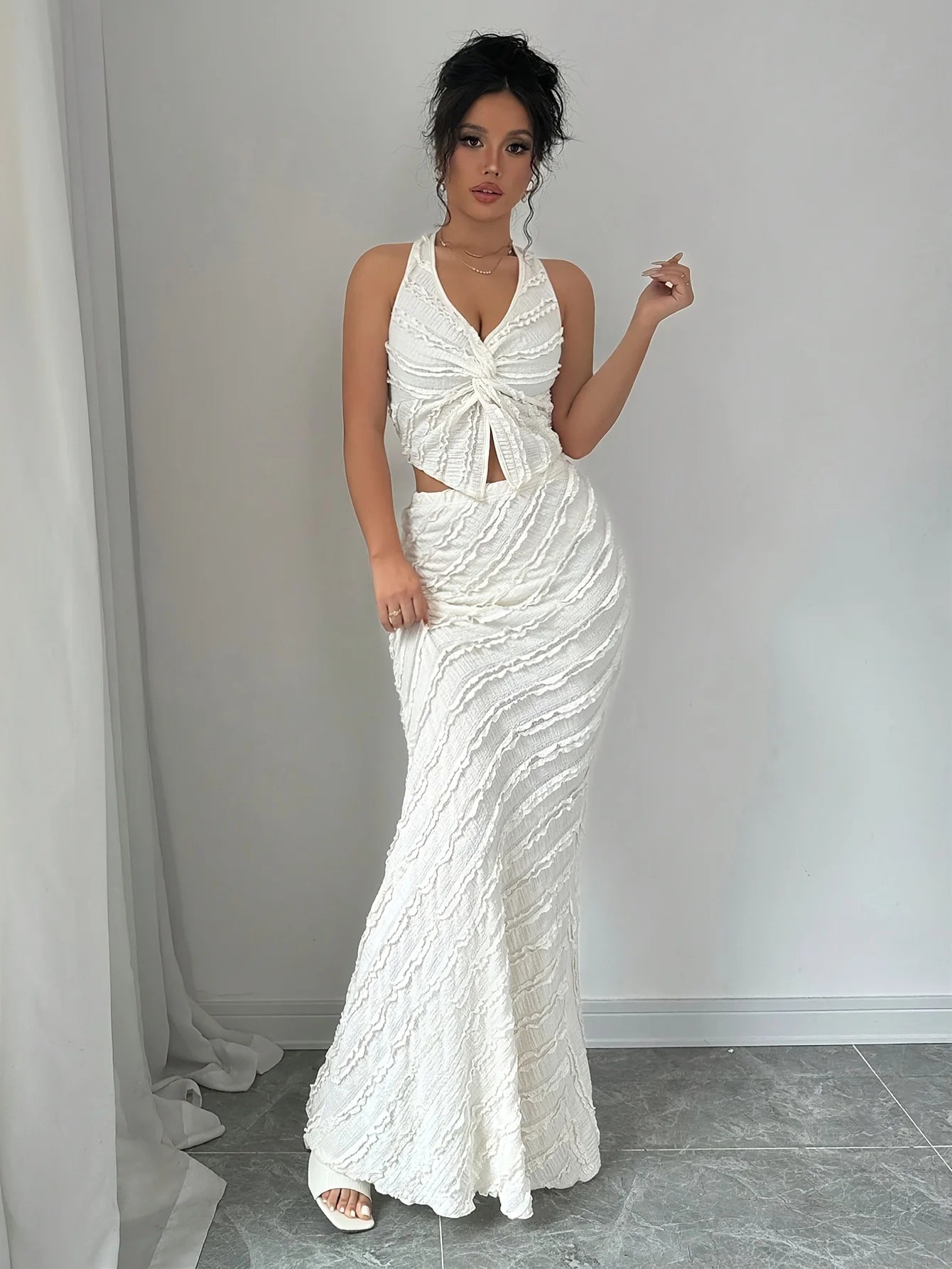 Elegant Sleeveless Beach 2-Piece Set