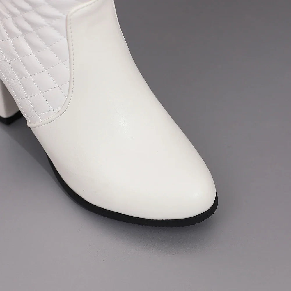 Winter Snow Faux Fur Boots With High Heels