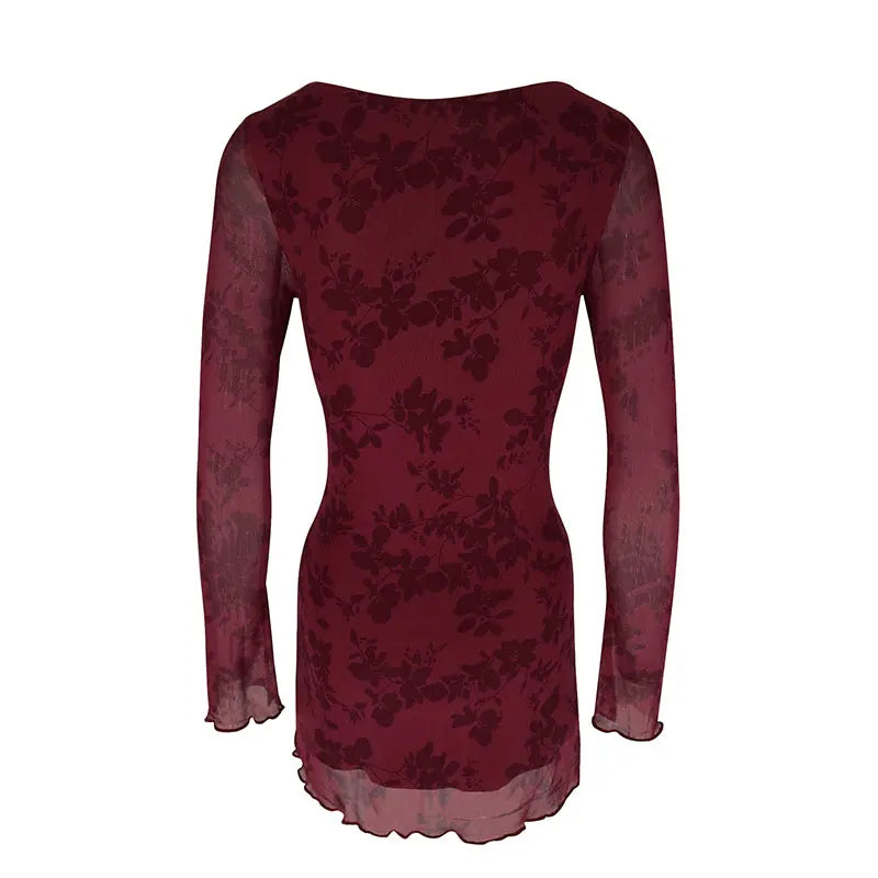 Graceful Red Wine Dress