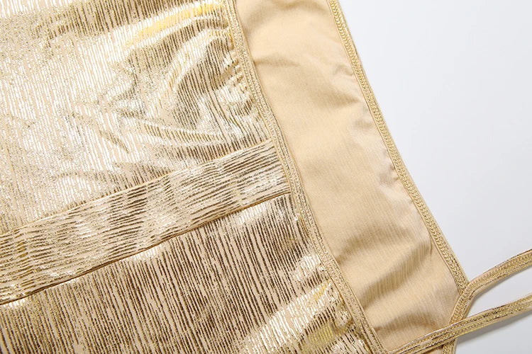Shiny Gold Mini Dress