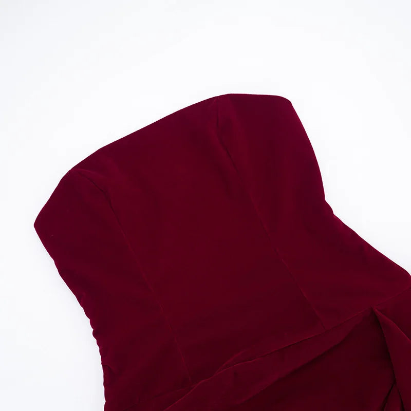 Elegant Draped Velvet Dress