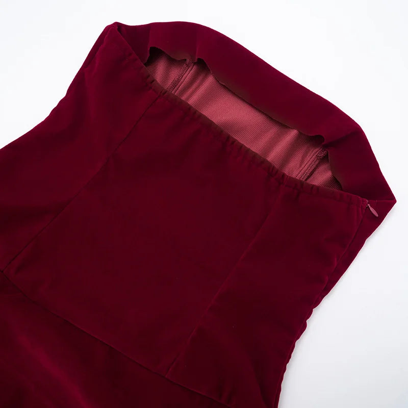 Elegant Draped Velvet Dress