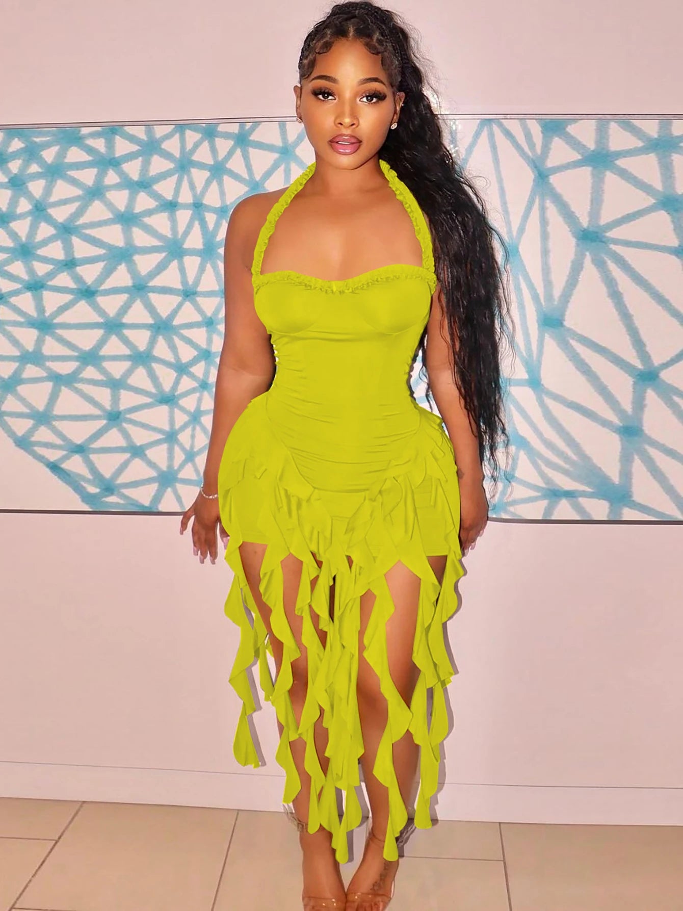 Strap Ruffle Dress