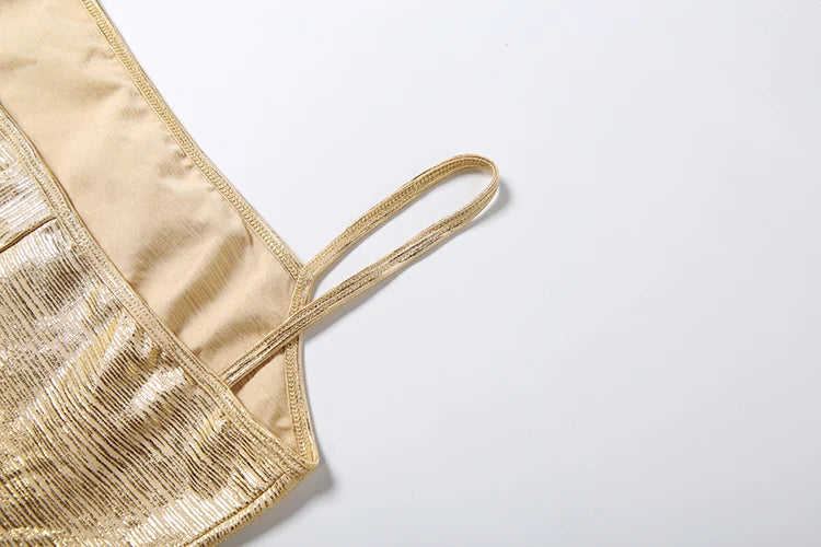 Shiny Gold Mini Dress