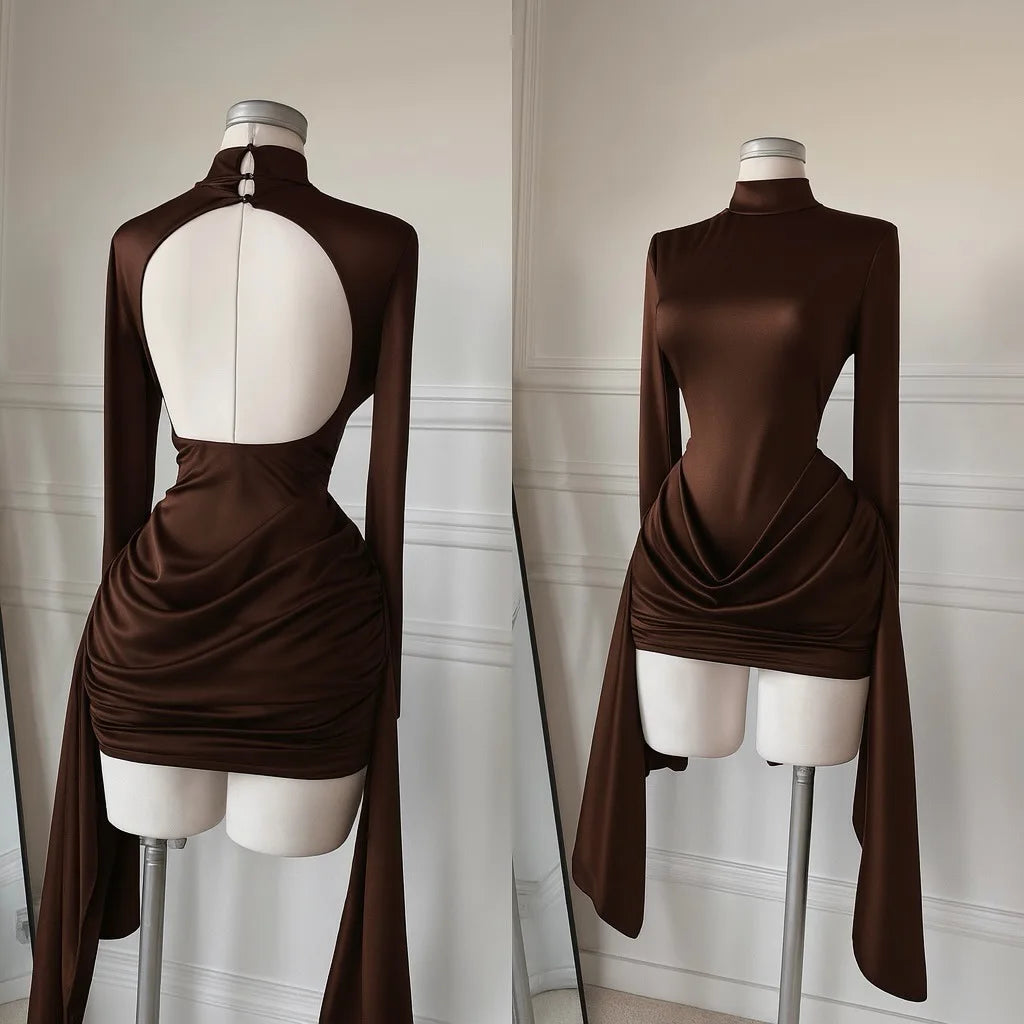 Classy Long Sleeve Mini Dress