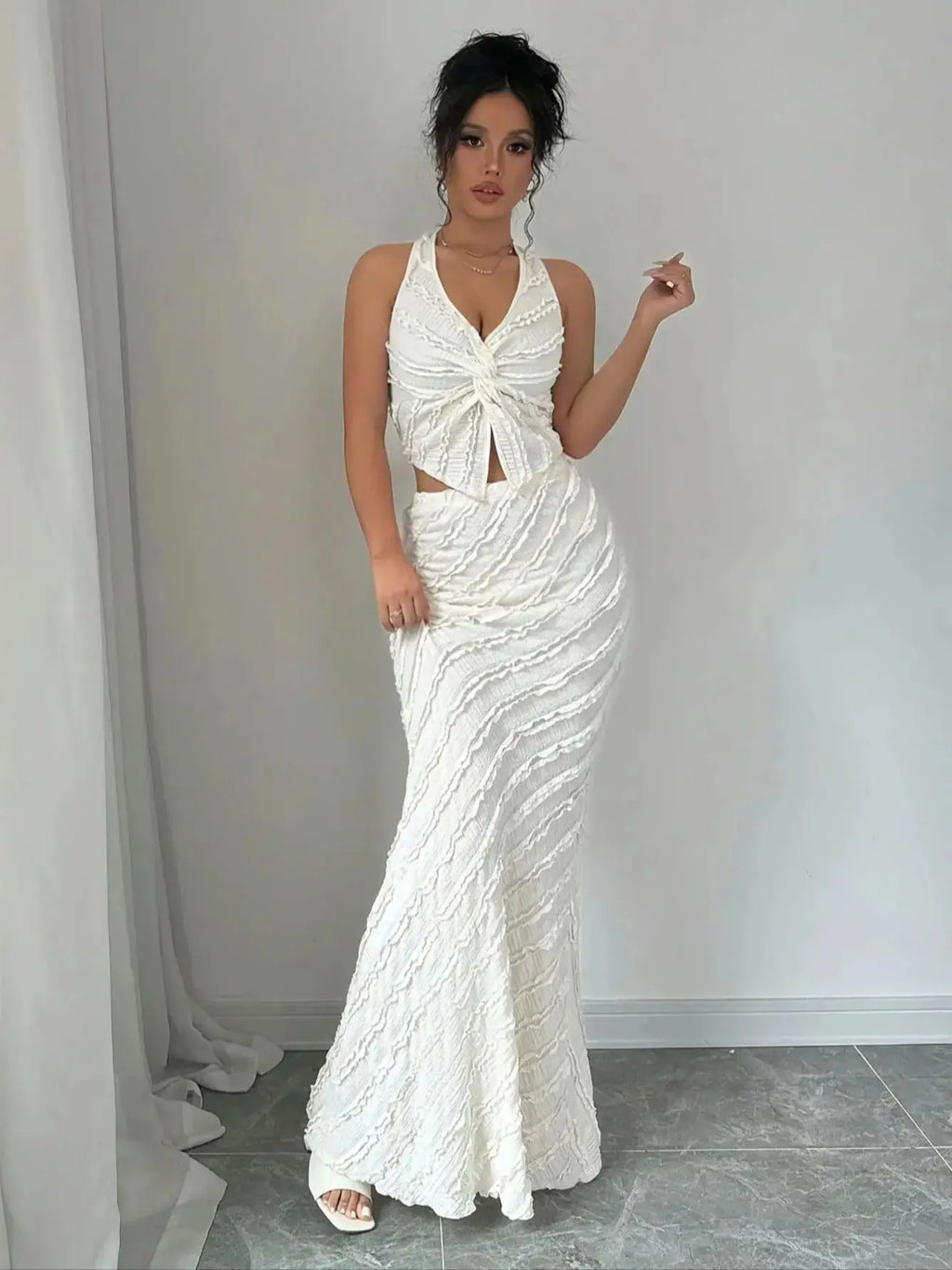 Elegant Sleeveless Beach 2-Piece Set