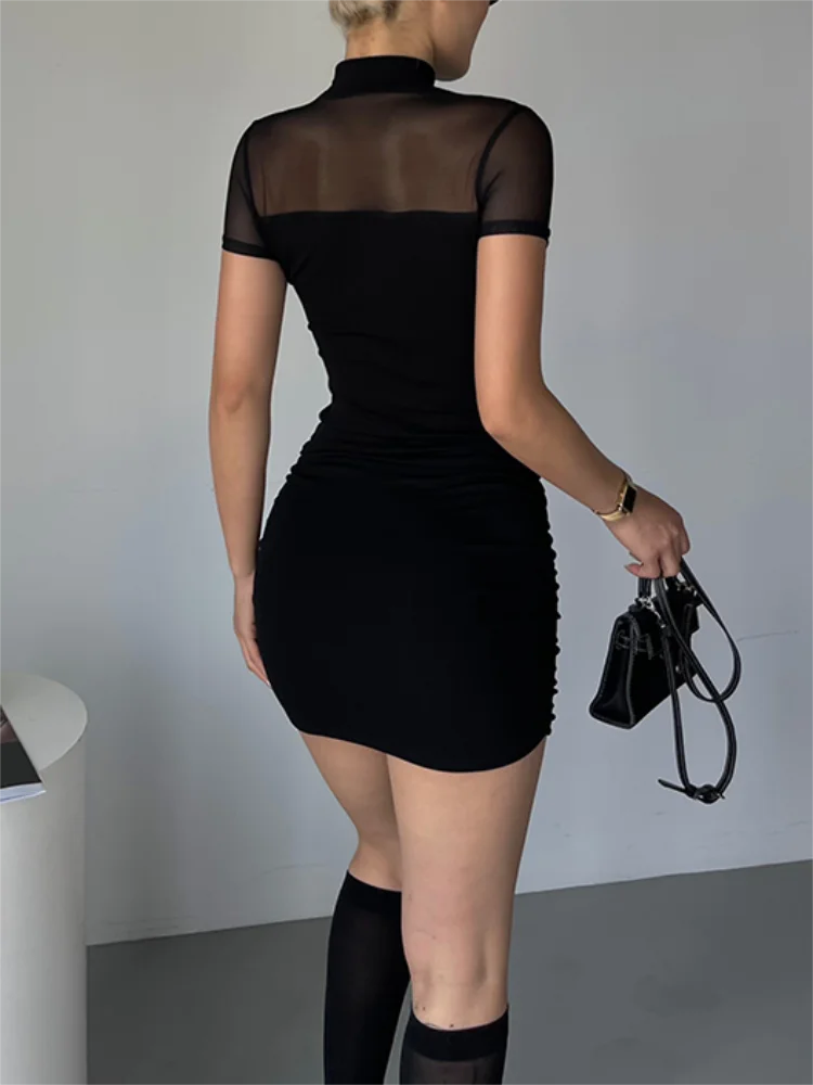 Solid Turtle Neck Dress