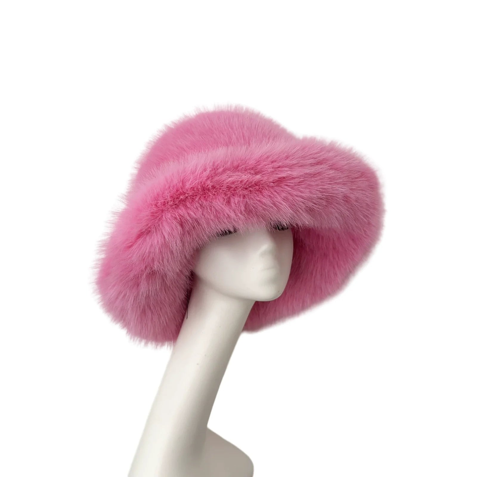 Fur Bucket Hat with two-piece set bag option