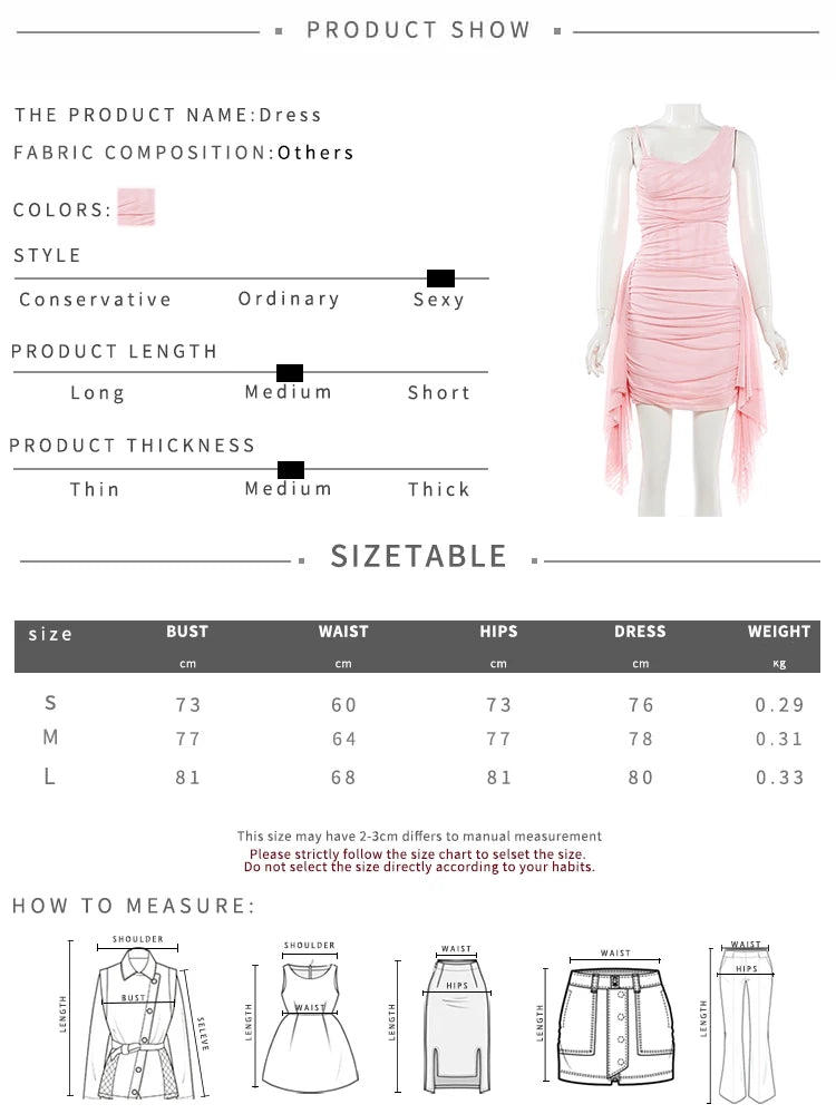 Elegant Pink Ruffle Mini Dress