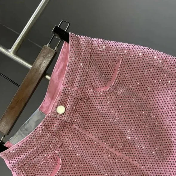 Pink Glam Rhinestone Skirt