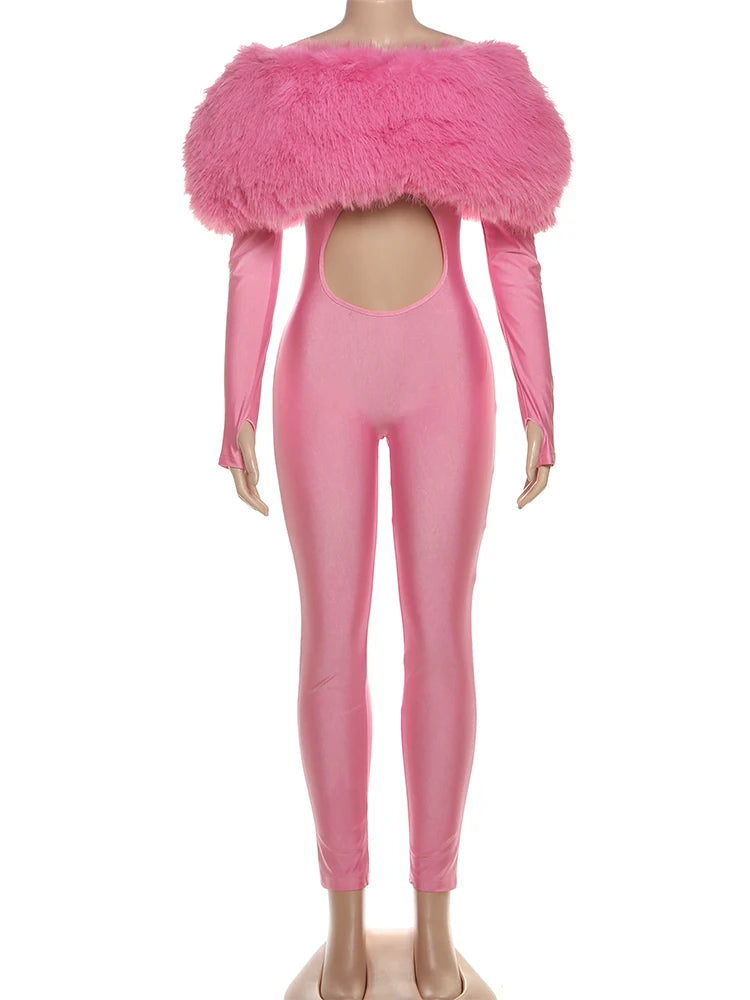 Furry Top Jumpsuits