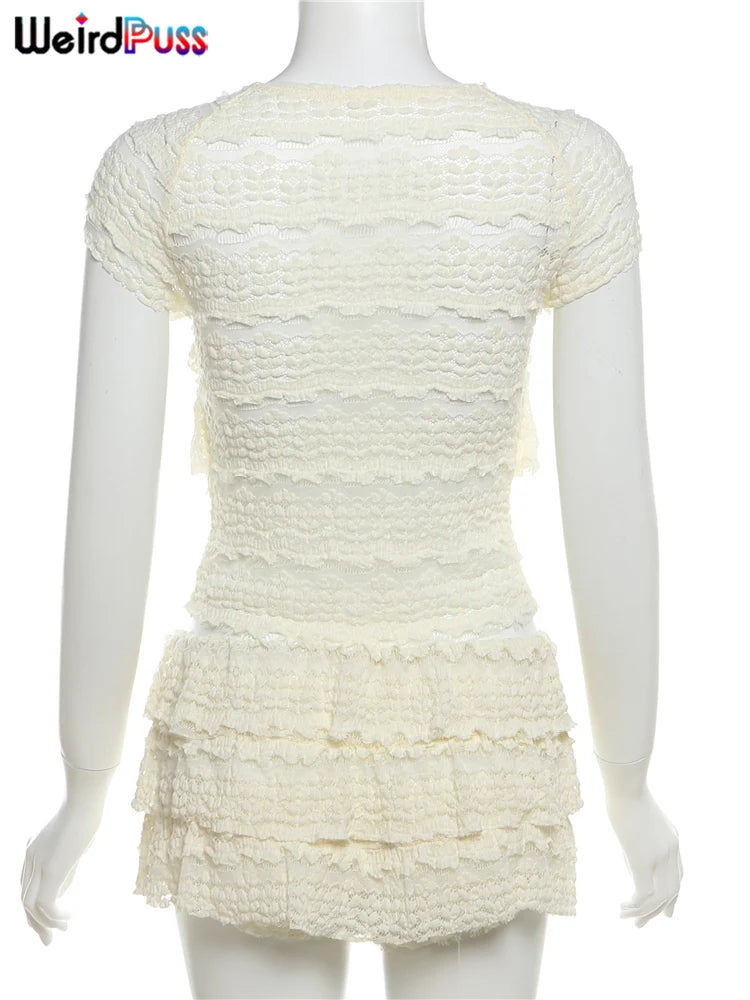 Ruffles Top+Shorts Set