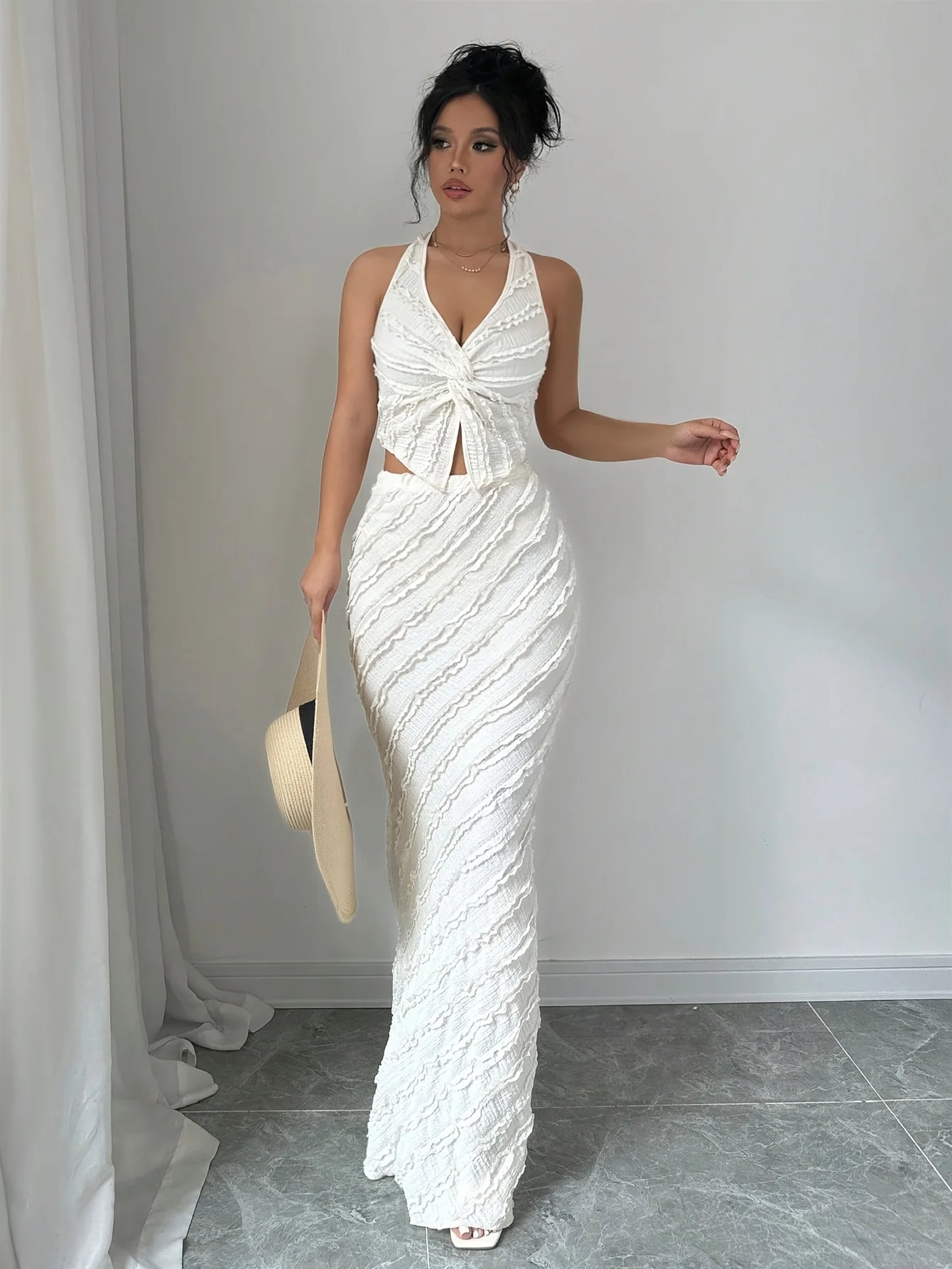 Elegant Sleeveless Beach 2-Piece Set