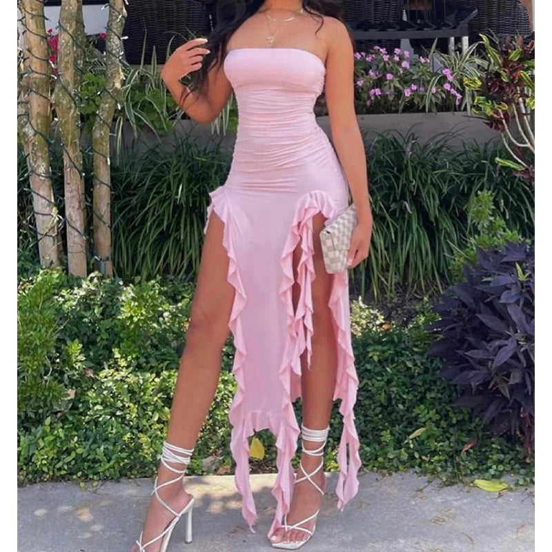 Strapless Ruffle Dress