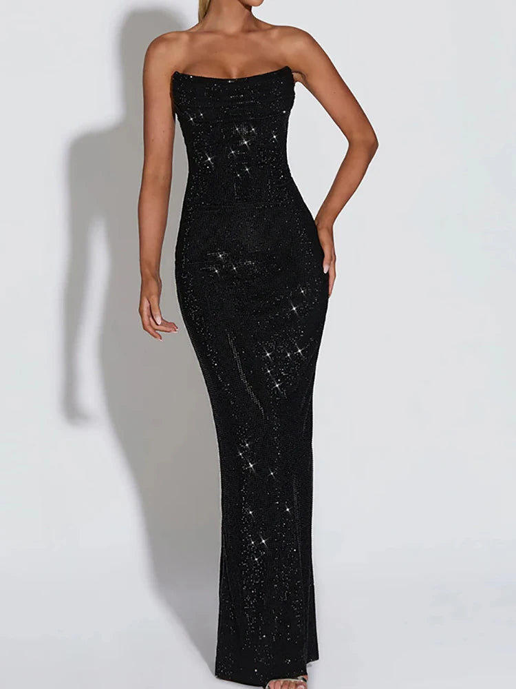 Strapless Bling Ladies Dress