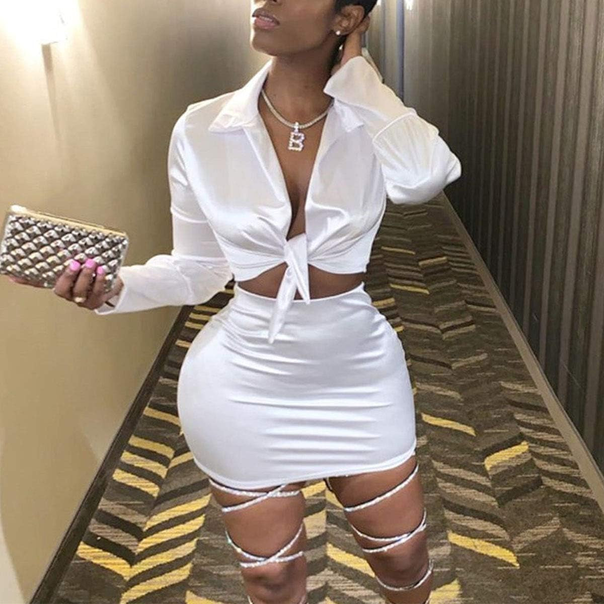 Satin Long Sleeve 2 Piece Set